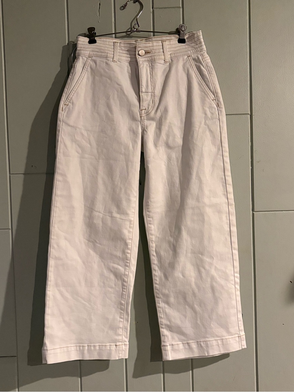 41 Hawthorn Jeans Size 2 Ivory Cream High Rise Wide Leg Trouser
